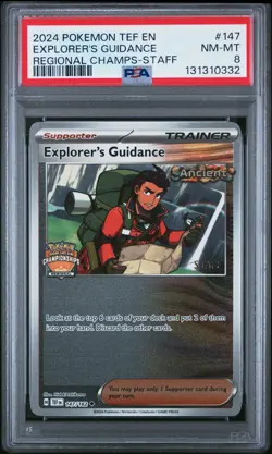 Pokemon Temporal Forces 147/162 Explorer's Guidance Regional Staff PSA 8 - Image 1