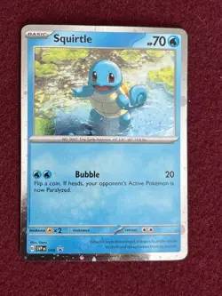 Pokemon TCG Scarlet & Violet Black Star Promo Squirtle #48 Cosmos Rare - Image 1