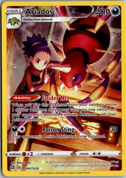 Ariados Ultra Rare SWSH09: Brilliant Stars Trainer Gallery TG09/TG30 NM Pokemon - Image 1