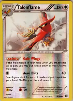 Talonflame 96/114 Rare - Pokemon TCG XY: Steam Siege - Reverse Holo (NM) - Image 1