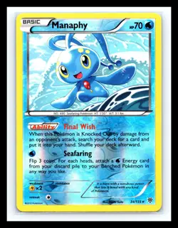 💥 Pokemon Plasma Storm Reverse Holo Rare Manaphy # 34/135 - Image 1