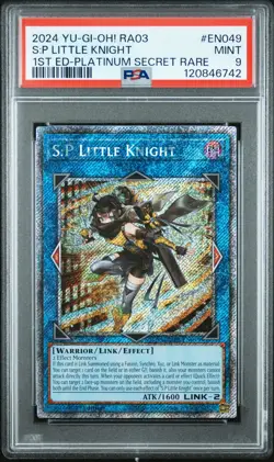 2024 Yu-Gi-Oh S:P Little Knight RA03-EN049 - Platinum Rare PSA 9 (Sept 25) - Image 1