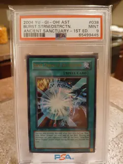 Yugioh Burst Stream of Destruction 1st Editio AST-038 PSA 9 MINT Ultra Blue Eyes - Image 1