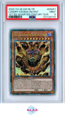 LGNDRY EXODIA INCRNT 1ST ED-QUARTER CENTURY SCR. YU-GI-OH! BLTR 2024 EN051 PSA 9 - Image 1