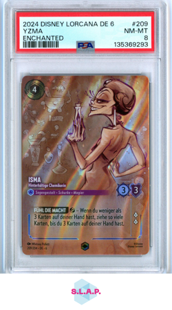 YZMA ENCHANTED DISNEY LORCANA GERMAN DE 6-AZURITE SEA 2024 209 PSA 8 - Image 1