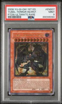 2008 YUGIOH 1ST PTDN-EN007 YUBEL-TERROR INCARNATE ULTIMATE PSA 9 MINT #88098094 - Image 1