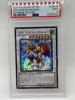 Life Stream Dragon PSA 9 MINT Ultra Rare Syncrho EXVC-EN038 1st Edition Yugioh - Image 1