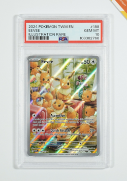 Pokemon PSA 10 Eevee #188 Twilight Masquerade Illustration Rare 2024 English - Image 1