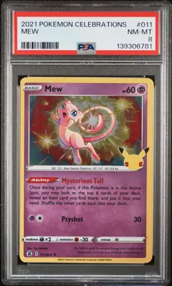 2021 POKEMON CELEBRATIONS #011 MEW PSA 8 - Image 1
