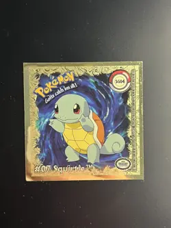 Squirtle #07 Artbox Pokemon Stickers Series 1 Gold #SG04 - Near Mint - Image 1