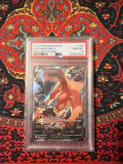 2022 POKEMON SWORD & SHIELD BRILLIANT STARS #154 FULL ART/CHARIZARD V PSA 10 - Image 1