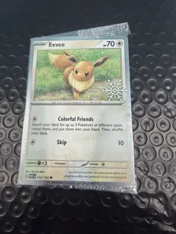 Pokemon TCG Eevee 133/165 Advent Calendar Snowflake Stamp Promo - Factory Sealed - Image 1