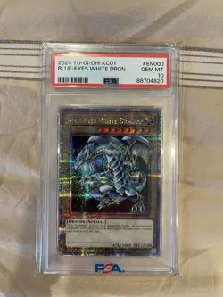 Blue-Eyes White Dragon Yugioh 2024 KC01-EN000 Quarter Century Secret Rare PSA 10 - Image 2