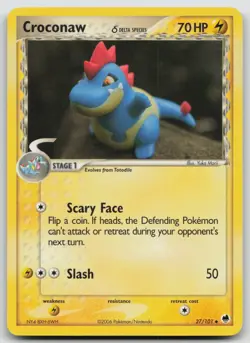 Croconaw (Delta Species) 27/101 Dragon Frontiers Yuka Morii Art Pokemon TCG Card - Image 1