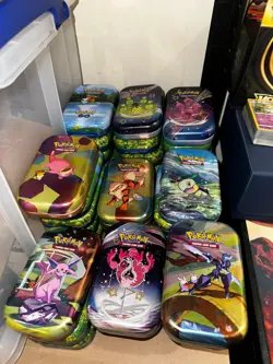 Pokemon Cards 60x Card Mini Tin Gift Bundle & Ultra Rare Coin Bulk Bundle Joblot - Image 1