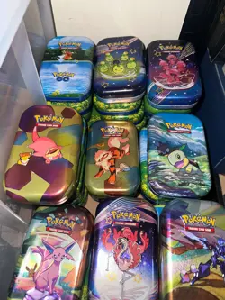 Pokemon Cards 60x Card Mini Tin Gift Bundle & Ultra Rare Coin Bulk Bundle Joblot - Image 5