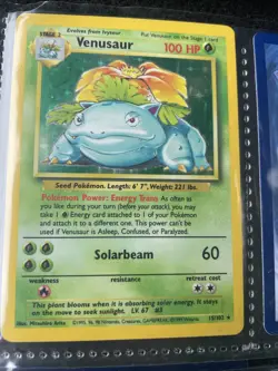 Pokemon TCG Venusaur Card 15/102 Base Set Holo Rare - Image 1