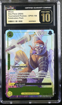Shura OP05-106 CGC 10 Pristine Celebration 2024 Championship One Piece Card - Image 1