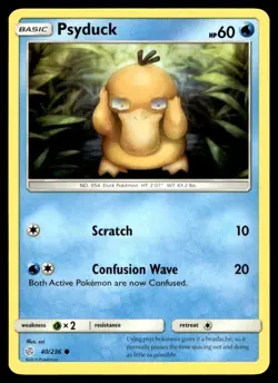 Psyduck 40/236 Pokemon Card Cosmic Eclipse Common 60 HP Near Mint YN - Image 1