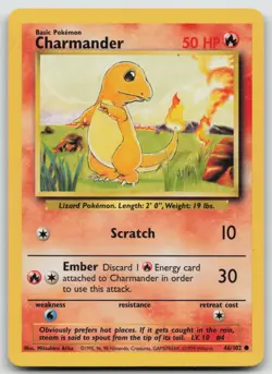 Pokemon Card Charmander Common Base Set 046/102 - Image 1