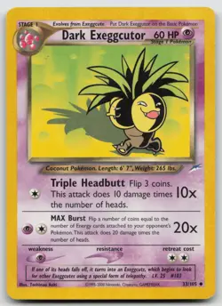 Pokemon Card Dark Exeggcutor Uncommon Neo Destiny 033/105 - Image 1