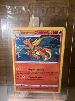 Pokemon TCG Special Delivery Charizard Promo Card SWSH075 Holo - Image 1