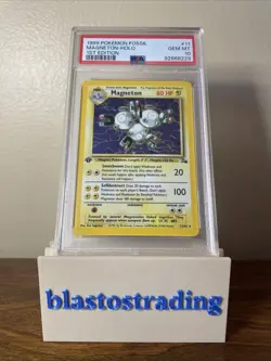 1999 Pokemon Fossil Magneton Holo #11 1st Edition PSA 10 - Image 3