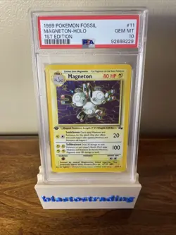 1999 Pokemon Fossil Magneton Holo #11 1st Edition PSA 10 - Image 5