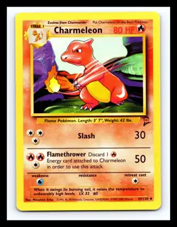 💥 Charmeleon Pokemon 2000 TCG Base Set 2 # 35/130 Vintage Non Holo - Image 1