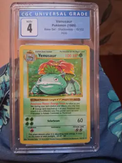 1999 Pokemon Base Set Venusaur Shadowless Holo 15/102 CGC 4 - Image 1