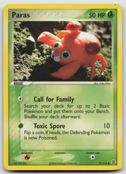 Paras 72/112 Yuka Morii Art FireRed & LeafGreen Common Pokemon TCG Card - Image 1