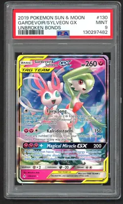 Pokemon Cards - PSA 9 Gardevoir & Sylveon GX 130/214 - Unbroken Bonds - MINT - Image 1