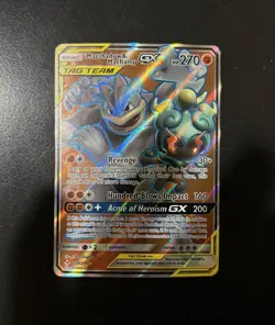 Pokemon Marshadow & Machamp GX Ultra Rare Full Art Holo TAG TEAM Sm-Unbroken Bo… - Image 1