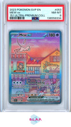 MEW EX 151 ULTRA-PREMIUM COLL POKEMON SVP EN-SV BLACK STAR PROMO 2023 053 PSA 8 - Image 1