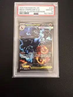 2025 POKEMON PFL EN-PHANTASMAL FLAMES #125 MEGA CHARIZARD X EX PSA 10 - Image 1