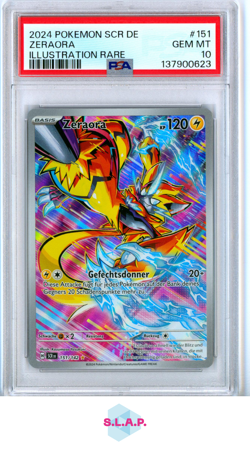 ZERAORA ILLUSTRATION RARE POKEMON GERMAN SCR DE-STELLAR CROWN 2024 151 PSA 10 - Image 1