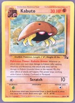 Pokemon TCG Kabuto 50/62 Fossil Common - Image 1