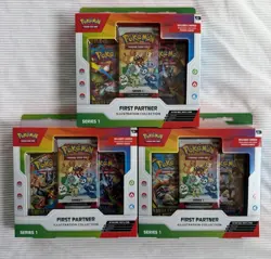 Pokemon TCG First Partner Illustration Collection Series 1 LOT OF 3 SEALED - Image 1