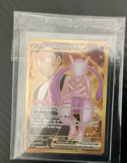Pokemon Team Rocket's Mewtwo EX 240/182 SV10 Hyper Rare Holo 280 HP - Image 1