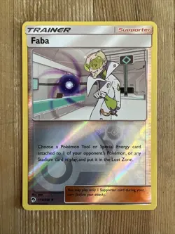Pokemon TCG Faba Sun & Moon - Lost Thunder 173/214 Reverse Holo Uncommon NM - Image 1