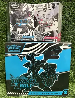 Pokemon TCG Black Bolt ETB & Booster Bundle & White Flare Booster Bundle SEALED - Image 1