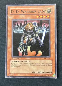 Yugioh! D.D. Warrior Lady DCR-027 Super Rare 1st Edition Vintage - Image 1