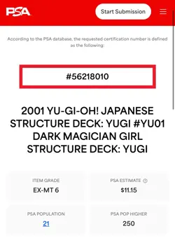 DARK MAGICIAN GIRL YU01 - PSA 6 - 2001 YU-GI-OH! JAPANESE STRUCTURE DECK: YUGI - Image 4