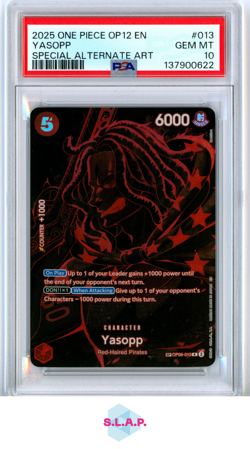 YASOPP SPECI4L ALTERNATE ART ONE PIECE OP12-LEGACY OF THE MASTER 2025 013 PSA 10 - Image 1