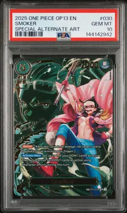 2025 One Piece OP13-Carrying on His Will - Smoker OP10-030 SP Alt Art - PSA 10 - Image 1