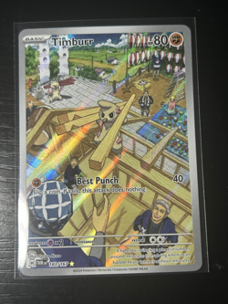 Timburr 183/167 Twilight Masquerade Pokemon Illustration Rare Full Art Holo - Image 1