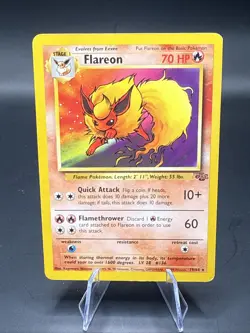 Pokemon TCG Flareon 19/64 Jungle Rare NM-LP Condition! 1999, OLD RARE! - Image 3