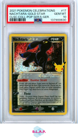 NACHTARA-GOLD STR POP SER.5-GER. POKEMON CELEB CLSC. COLL. 2021 17 PSA 10 - Image 1