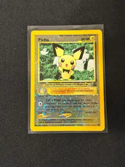 Pokemon TCG Pichu 35 Promo Wizards Black Star Promos NM Holo SWIRL - Image 1