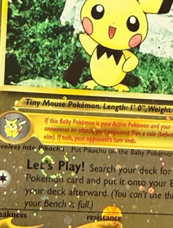 Pokemon TCG Pichu 35 Promo Wizards Black Star Promos NM Holo SWIRL - Image 3
